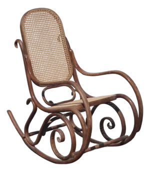 Vintage Country Style Bentwood Thonet Style Rocking Chair W New Cane