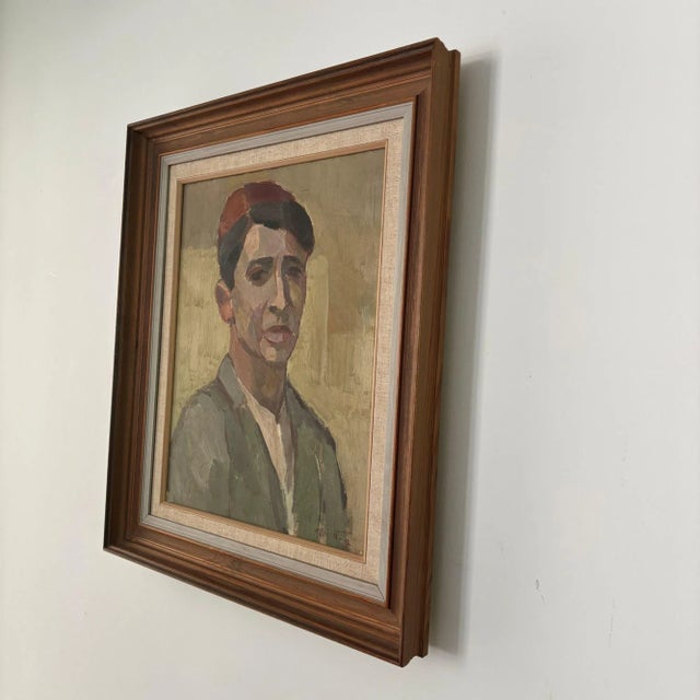 Rolf Norrman, Young Man, 1950s, Oil on Canvas, Framed For Sale - Image 4 of 11