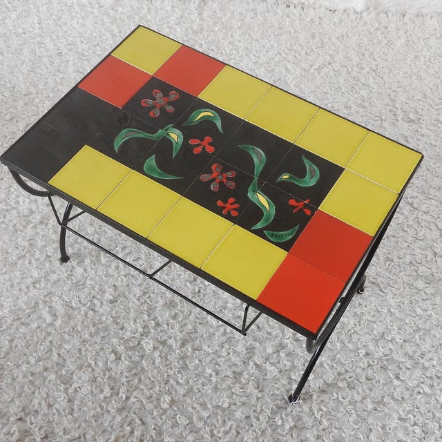 Low Ceramic Table by J.G. Picard, France, 1950s For Sale - Image 4 of 12