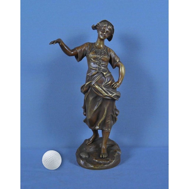 Bronze Fisherwoman by Giraud, 19th Century For Sale - Image 15 of 17
