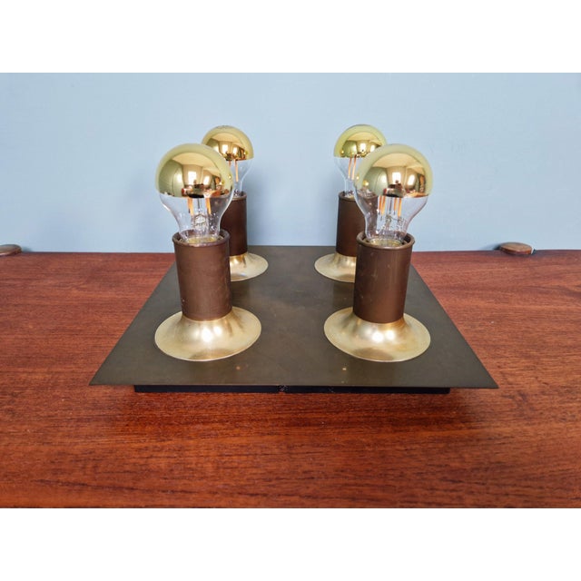 Metal Space Age Brass Ceiling Light from Cosack Leuchten, 1970s For Sale - Image 7 of 18