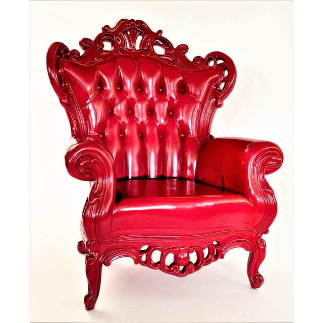 Art Nouveau Polart Red Plastic " Luigi" Throne Chair Chairish