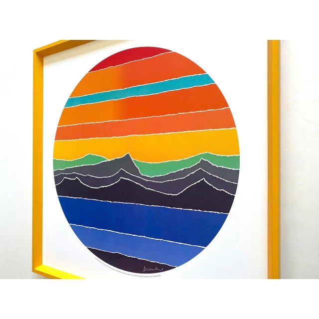 Arthur Secunda Vintage 1981 " Roundscape " Modernist Framed Limited Edition Fine Art Lithograph Print For Sale - Image 11 of 13