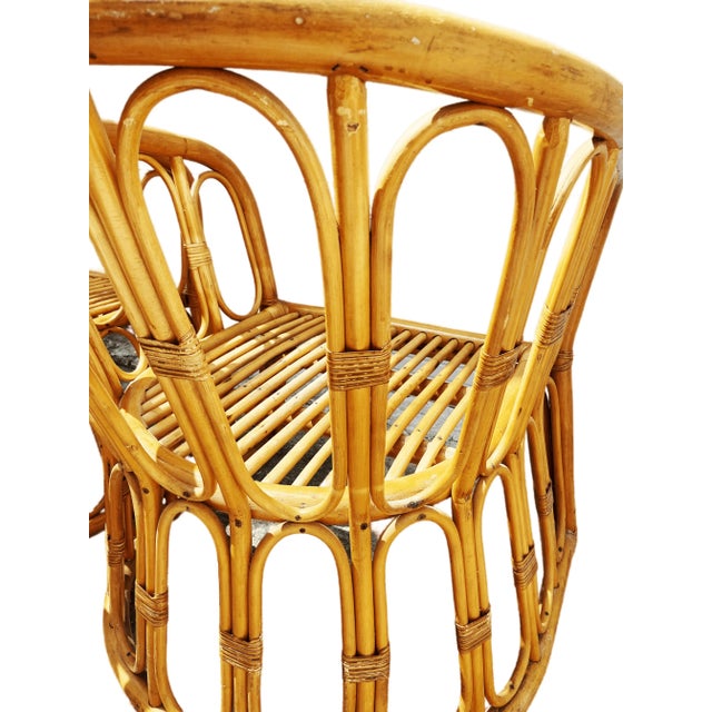 1970s Vintage Palm Beach Regency Bamboo Chairs, Made in Italy- Set of 2 For Sale - Image 5 of 6