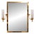 Mid-Century Modern Brass Wall Mirror with Lighting, Italy, 1950s For Sale