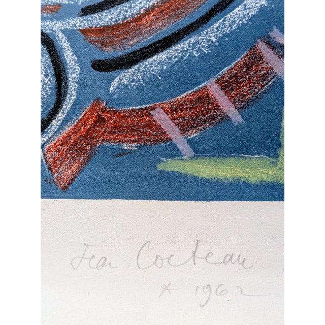 COCTEAU, JEAN - Mask - Hand-Signed Color Lithograph, 1962 Title: Mask. Signatue: Hand-Signed by the artist lower right...
