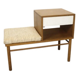 Mid-Century Telephone Bench Designed Attributed to Raymond Lowey for Mengel Furniture Co. For Sale