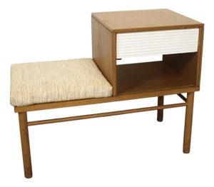 Mid-Century Telephone Bench Designed Attributed to Raymond Lowey for Mengel Furniture Co.