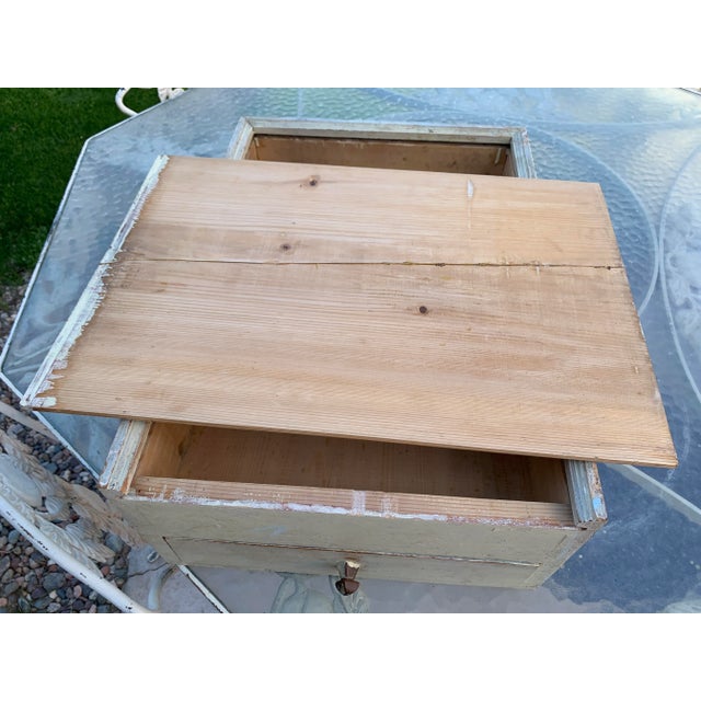 Cream Antique Primitive French Pine Document Box Old Paint For Sale - Image 8 of 12