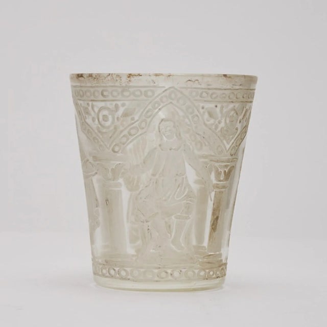 Beaker Blown Glass with Decoration of Classical Scenes attributed to Salviati, 1890s For Sale - Image 3 of 9