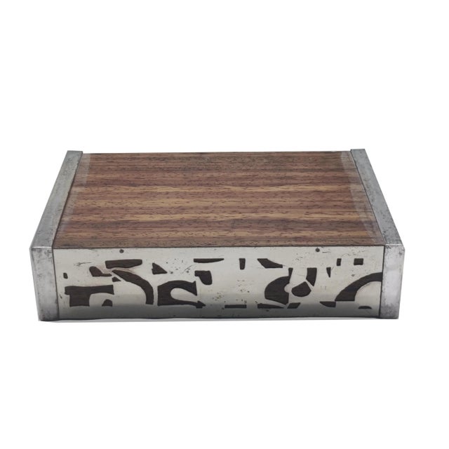 Wooden and Perforated Metal Box, Italy, 1970s For Sale - Image 4 of 8