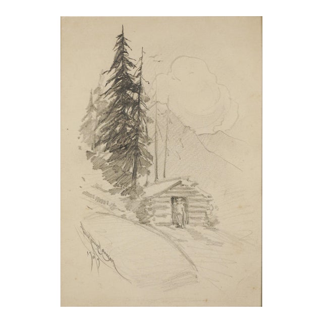 Early 20th Century Plein Air Study for Homesteader Colorado Mountain Painting by Frank Tenney Johnson For Sale