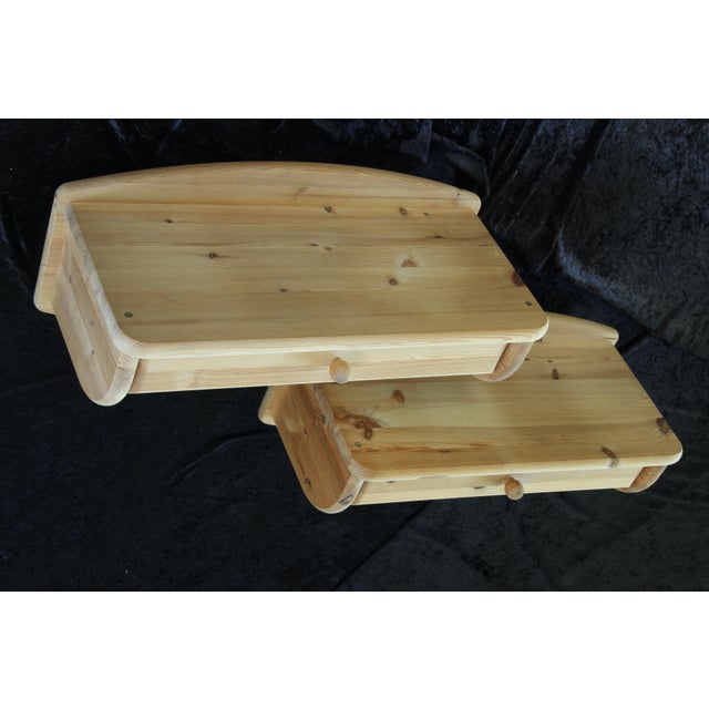 Danish Wall Hanging Bedside Tables in Pine, 1970s, Set of 2 For Sale - Image 14 of 14