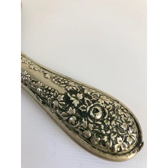 French Vintage French-Style Hand-Decorated Porcelain Putti Hand Mirror For Sale - Image 3 of 6