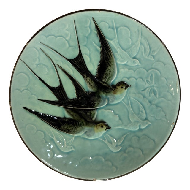 Swallow-Shaped Barbotine Plate For Sale