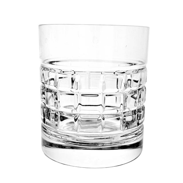A Waterford Crystal double old fashioned glass in the contemporary London pattern, handcrafted in Ireland circa 1998–2008....
