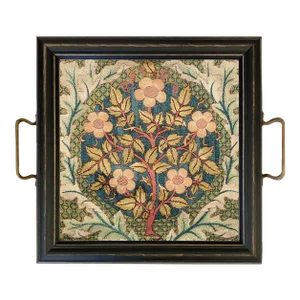 William Morris Flowering Rose Tray With Brass Handles