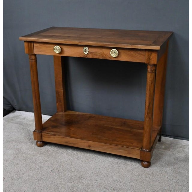 Empire Walnut Console Table, Early 19th Century For Sale - Image 4 of 18