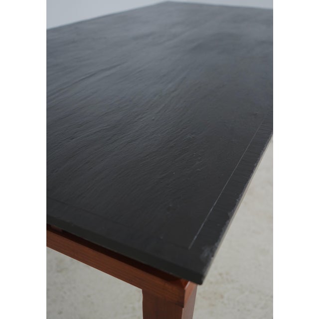 Modern Design Cherry Slate Top Dining Table For Sale - Image 12 of 13