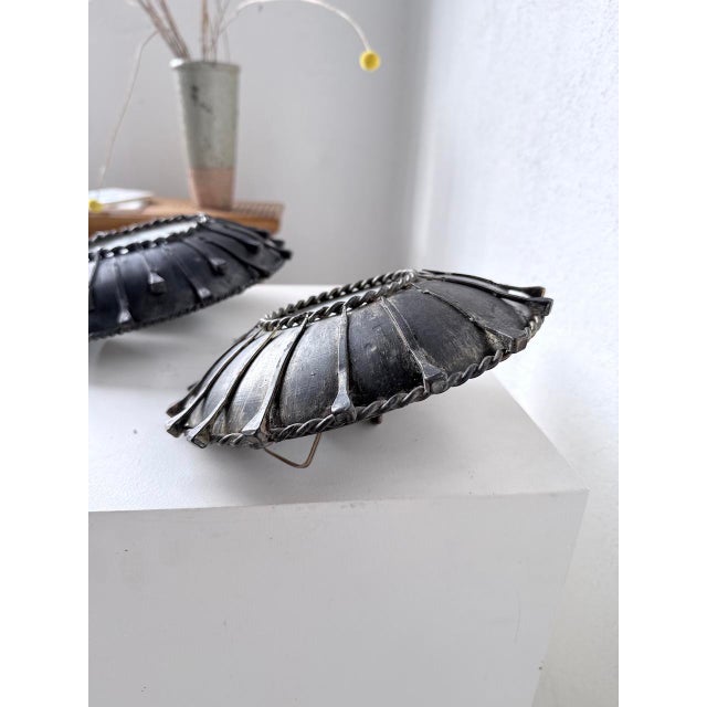 Gray Brutalist Nail Wall Sconces, 1950s, Set of 2 For Sale - Image 8 of 18