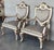 Pair of Venetian Hand Painted Armchairs in White Antique Painting and Giltwood For Sale - Image 16 of 18