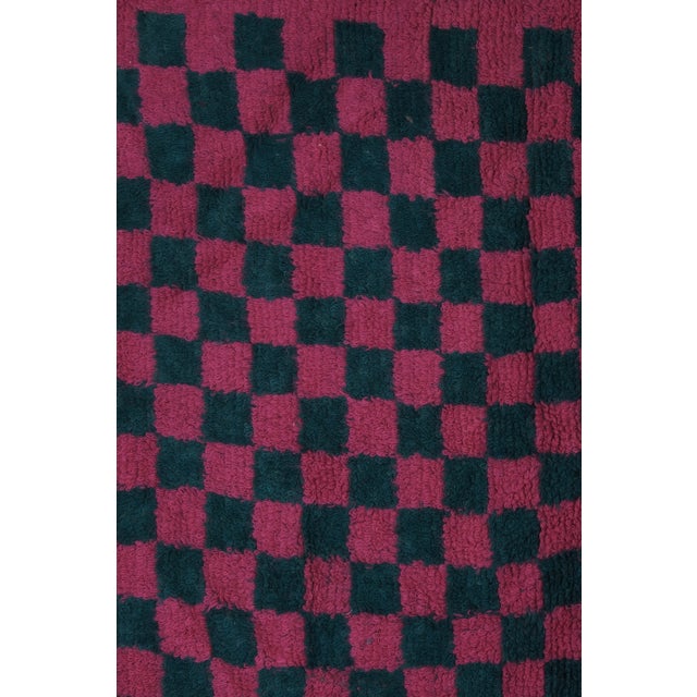Textile Checkered Wool Turkish Tulu Rug For Sale - Image 7 of 12