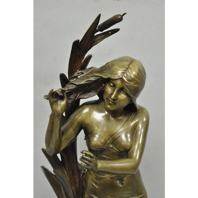 Antique Edouard Drouot (1859-1945) "La Rosse" French Bronze Sculpture of Woman For Sale - Image 4 of 18