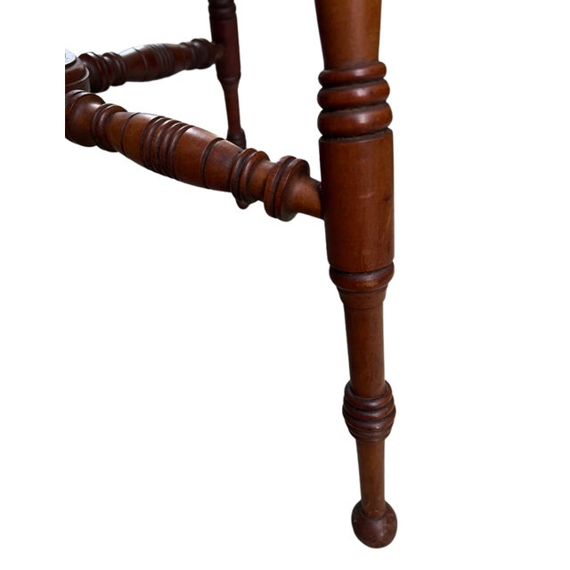 Antique Spool-Turned Oak Side Table For Sale In Los Angeles - Image 6 of 11