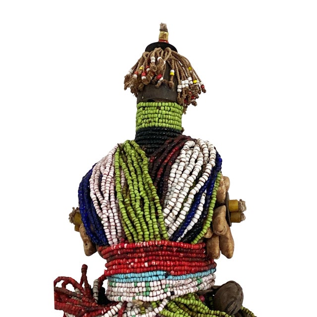 Wood Namchi Namji Beaded Fertility Doll Cameroon 9" H For Sale - Image 7 of 10