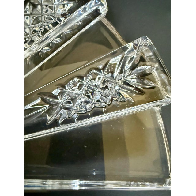 Pair of Vintage Waterford Crystal Pineapple Cut Fan Bookends For Sale - Image 9 of 11