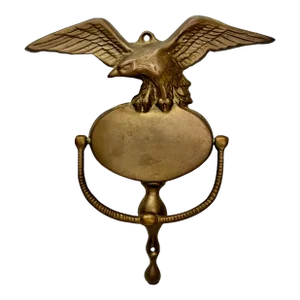 Mid Century Rare Brass Spread Wing Eagle Door Knocker