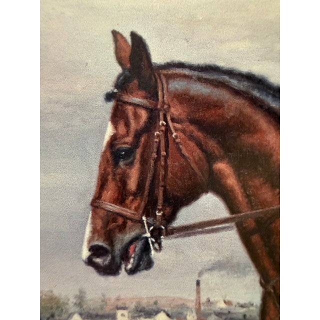 A handsome vintage equestrian print of the legendary American thoroughbred Jay Trump, after the 1965 portrait by Richard...