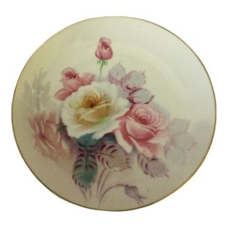 Mid 20th Century Hand-Painted Decorative Rose Plate, Made in Occupied Japan For Sale