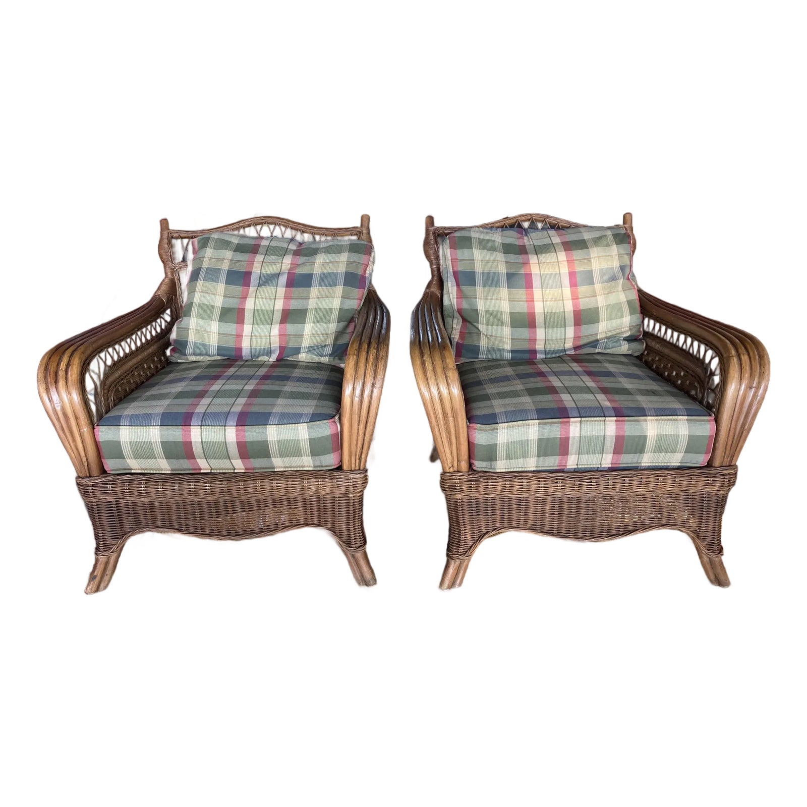 Pair of Braxton Culler Chairs Rattan & Bamboo | Chairish