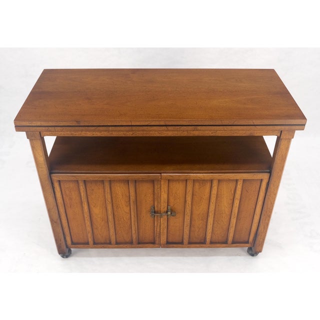 Flip Top Mid Century Modern Serving Cart Two Doors Compartment on Wheels MINT For Sale - Image 10 of 17