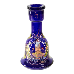 Vintage Royal Blue Opaque Enamelled Bohemian Glass Vase