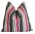 Designer French Bohemian Chic Pinks, Creams & Grays Striped Feather/Down Pillow 24" Square For Sale In Los Angeles - Image 6 of 6