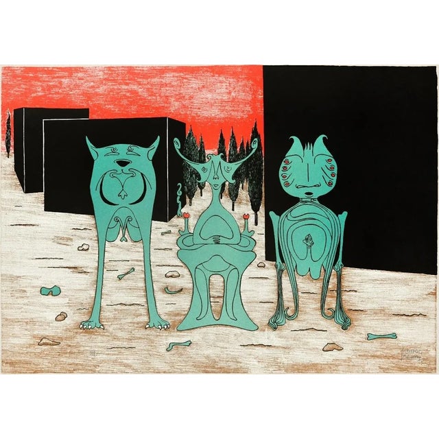 Extraterrestrial Fantasy - Original Lithograph on Paper by Henry Maurice - 1973 1973 For Sale