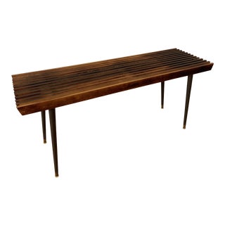 Mid Century Modern Wood Slat Bench From Nasco Yugoslavia For Sale