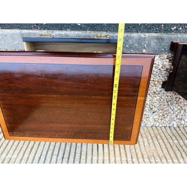 Pair of Stickley Matching Chippendale Style Inlaid Mahogany Nightstands or Small Bachelor's Chests. For Sale - Image 15 of 15