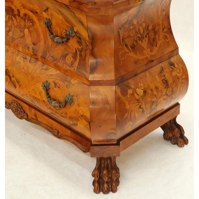 Italian Bombe Inlay Olive Wood Dresser Drop Front Jewerly Compartment Secretary For Sale - Image 10 of 13