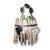 Pair of 1970s Green Lacquered Iron and Crystal Sconces with Porcelain Roses, this single-light pair of wall lights is in...