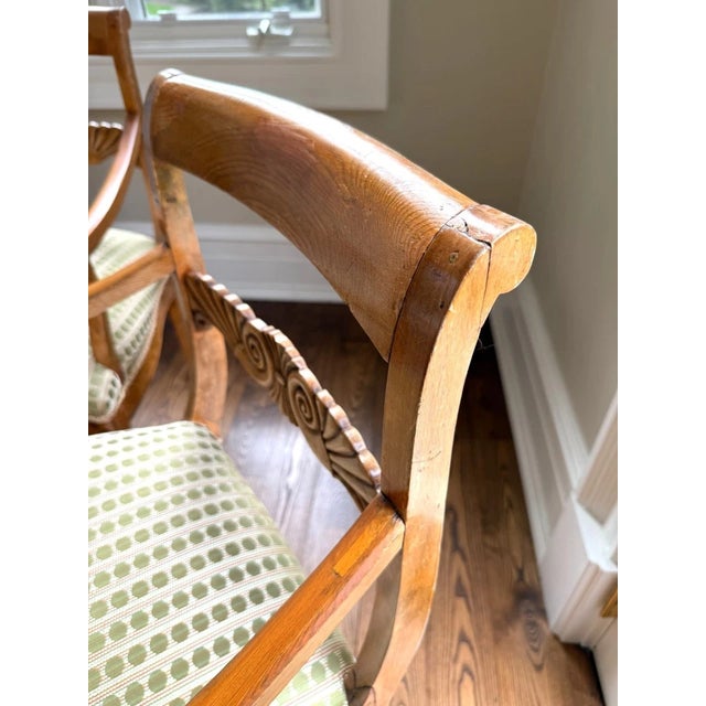 Antique Carved Wood Polka Dot Seat Armchairs - A Pair For Sale In Chicago - Image 6 of 18