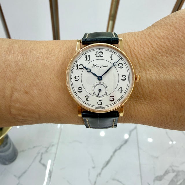 Longines Présence Heritage 34mm l4.767.8 White Dial 18k Yellow Gold Watch For Sale - Image 11 of 11