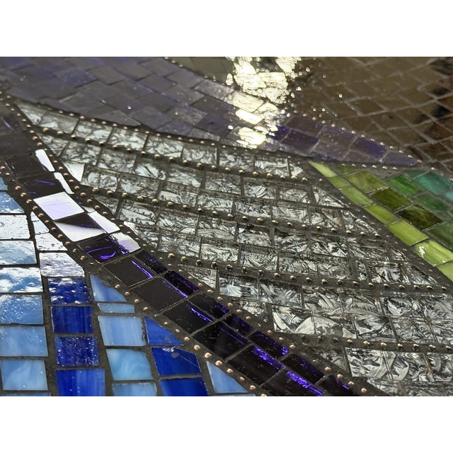 2020s Large 48-Inch Flying Squirrels Maximalist Peacock Mosaic Table Top - Versatile Height For Sale - Image 5 of 6