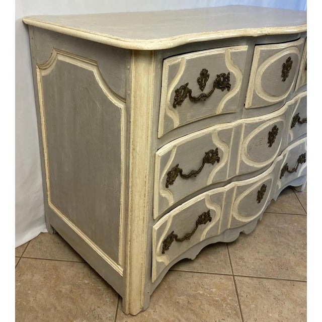 18th Century French Louis XV Commode, Hand-Painted Wood, Five Drawers For Sale In Miami - Image 6 of 9