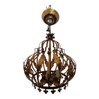 Italian Gold Leaf Chandelier For Sale