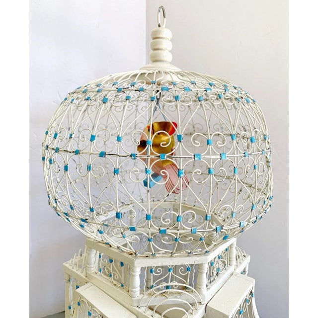 Vintage French Colonial Domed Bird Cage For Sale - Image 4 of 12