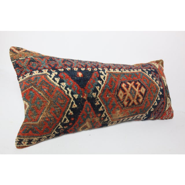 Here i am listing a 100% Handmade double knotted rug pillow cover, made from antique Persian tribal carpet rug. This’s a...