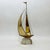 Mid 19th Century Vintage Mid-Century Modern Brass Sailboat Sculpture on Natural Stone Base For Sale - Image 5 of 8